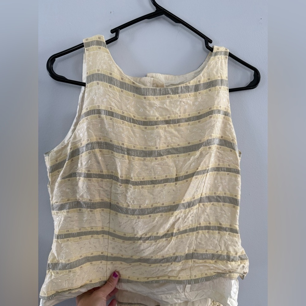VTG POSITIVE ATTITUDE Pantsuit Set Tank Top Pattern Yellow Boho Size S M Size 10 - Picture 13 of 14